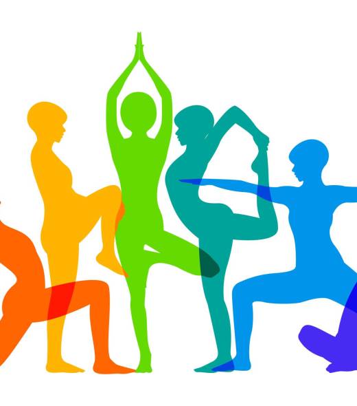 Detailed colorful silhouette yoga pose or asana posture. Women exercising for body stretching. Fitness Concept. Gymnastics. Aerobics. Vector.